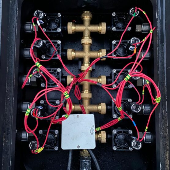 bewässerungsanlage installation rasenfläche wasserverteilung system