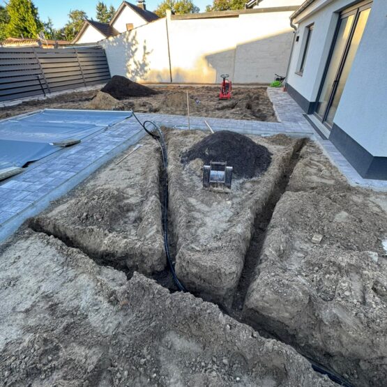 grabenfräse kabeltrasse fräsen schmaler leitungsgraben boden